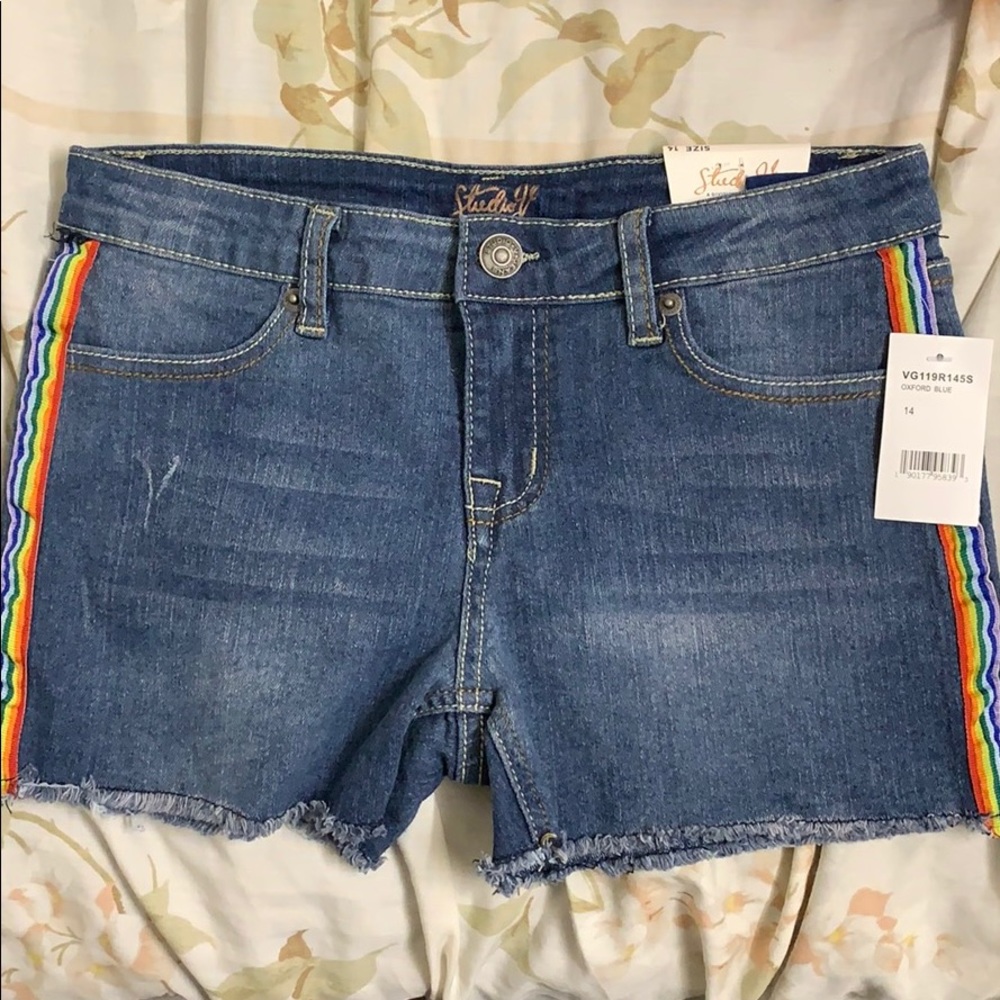 Oxford blue jean shorts